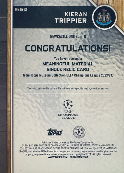 2023 Topps Museum Kieran Trippier Relic /199 #MMSR-KT Newcastle United