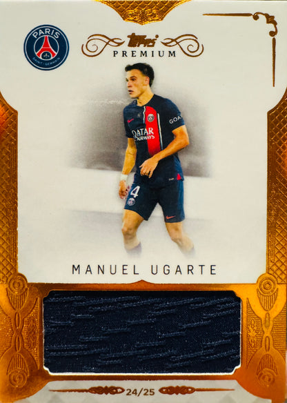 2023 Topps Premium Manuel Ugarte White Patch Amber /25 #PR-MU PSG