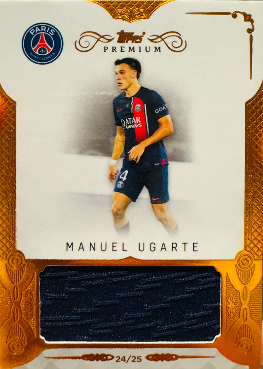 2023 Topps Premium Manuel Ugarte White Patch Amber /25 #PR-MU PSG