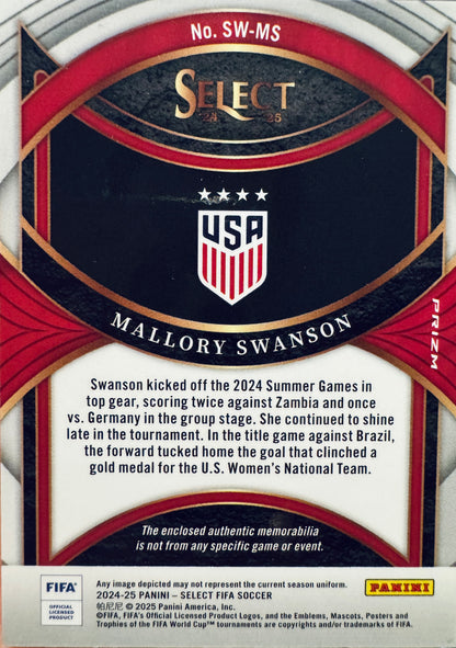 2024 Panini Select FIFA Mallory Swanson Patch #SW-MS USA