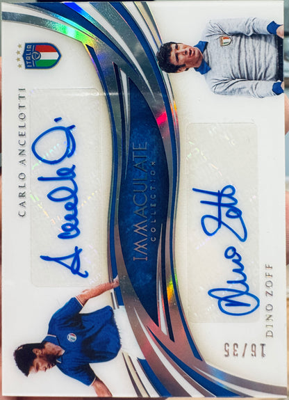 2020 Panini Immaculate dual auto /35 Carlo Ancelotti Dino Zoff #D-AZ Italy