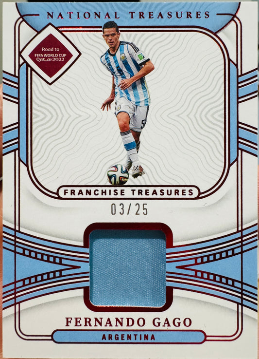 2022 Panini National treasures World Cup Fernando Gago Patch /25 #FT-FG Argentina