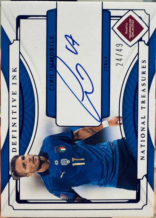 2022 Panini Immaculate World Cup Ciro Immobile Auto /49 #DI-C Italy