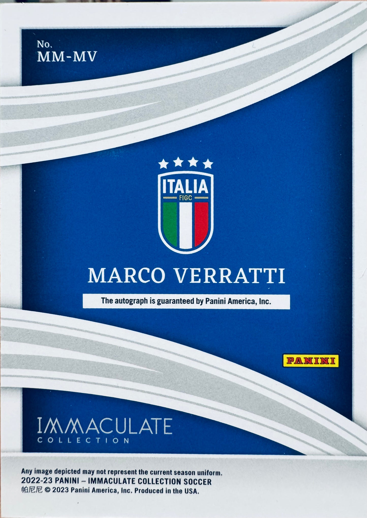 2022 Panini Immaculate Modern Marks Marco Verratti Auto 1/1 #MM-MV Italy