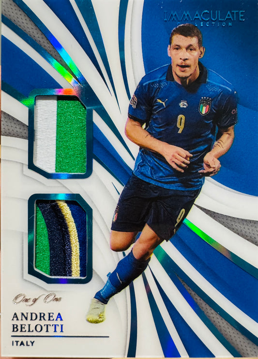 2021 Panini Immaculate Dual Patch Andrea Belotti 1/1 #DP-AB Italy