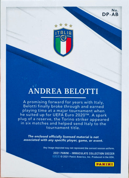 2021 Panini Immaculate Dual Patch Andrea Belotti 1/1 #DP-AB Italy
