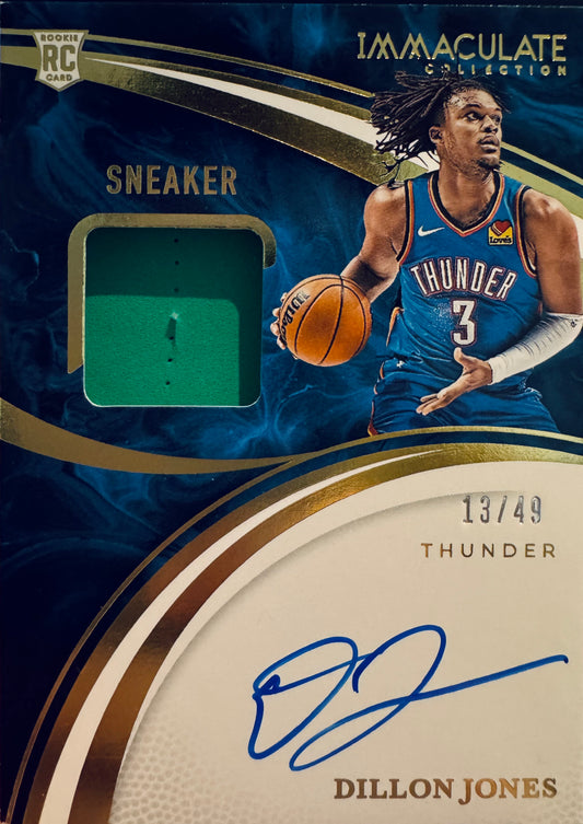 2024 Panini Immaculate Sneaker RPA /49 Dillon Jones #SSS-DJO Oklahoma City Thunder
