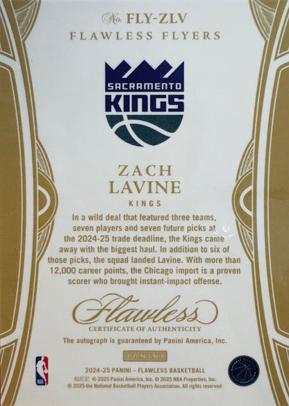 2024 Panini Flawless Flyers Autograph /25 Zach LaVine #FLY-ZLV Sacramento Kings