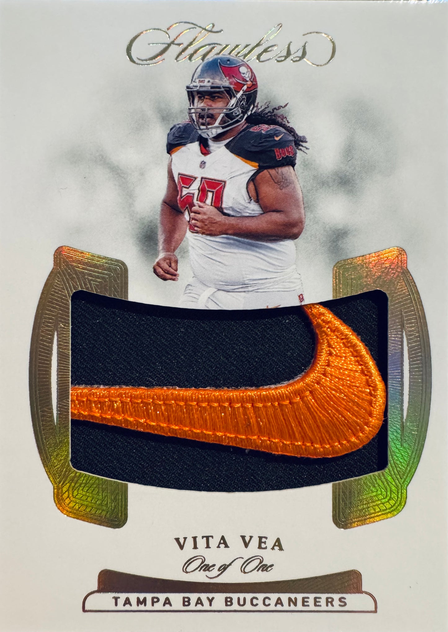 2018 Panini Flawless Symbols Swoosh Patch 1/1 Vita Vea RC #FS-VV Tampa Bay Buccaneers