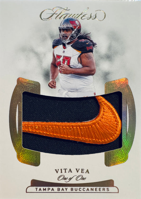2018 Panini Flawless Symbols Swoosh Patch 1/1 Vita Vea RC #FS-VV Tampa Bay Buccaneers