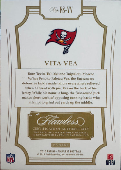 2018 Panini Flawless Symbols Swoosh Patch 1/1 Vita Vea RC #FS-VV Tampa Bay Buccaneers