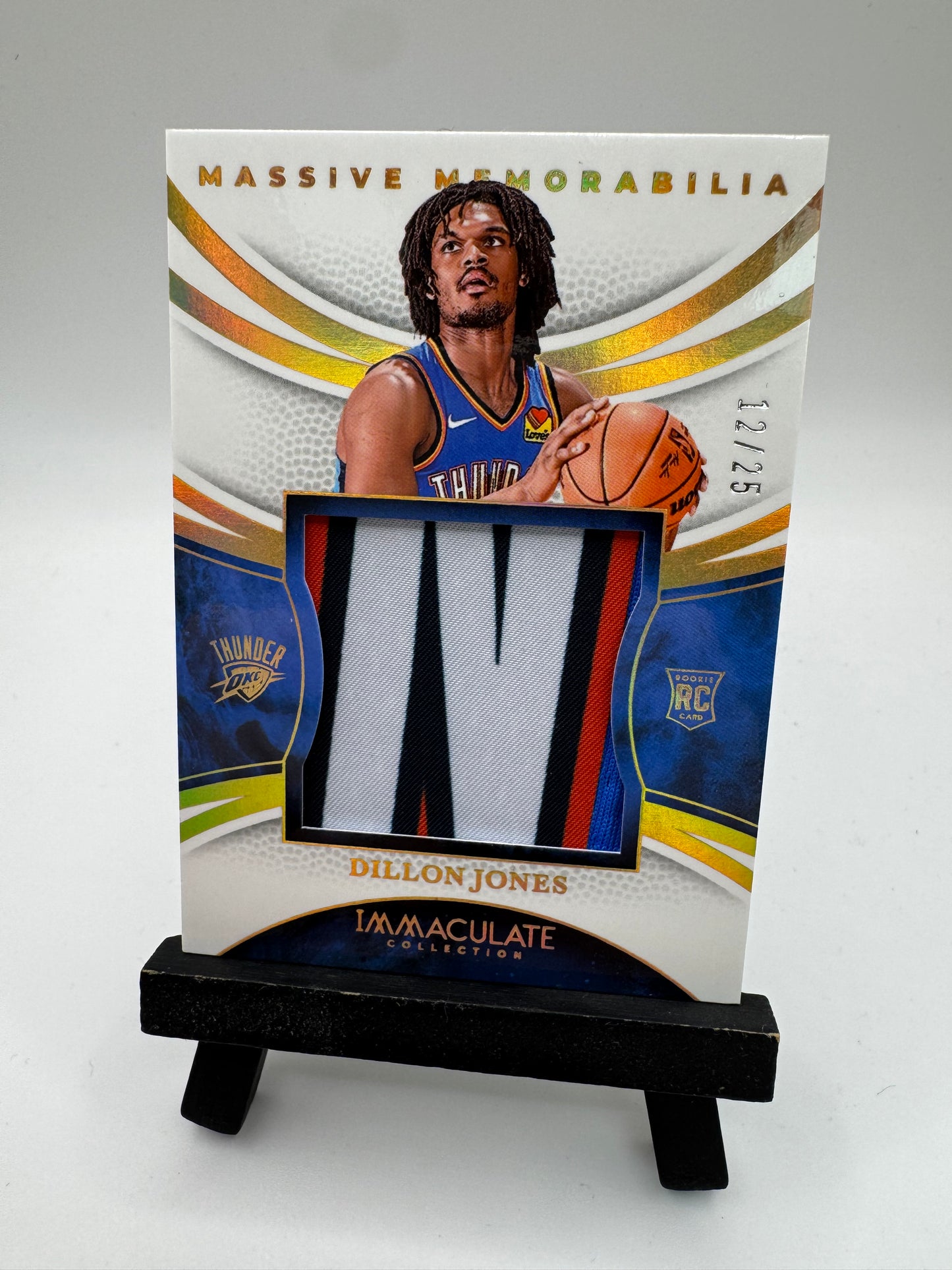 2024 Panini Immaculate Massive Memorabilia /25 Dillon Jones RC #MM-DLN Oklahoma City Thunder