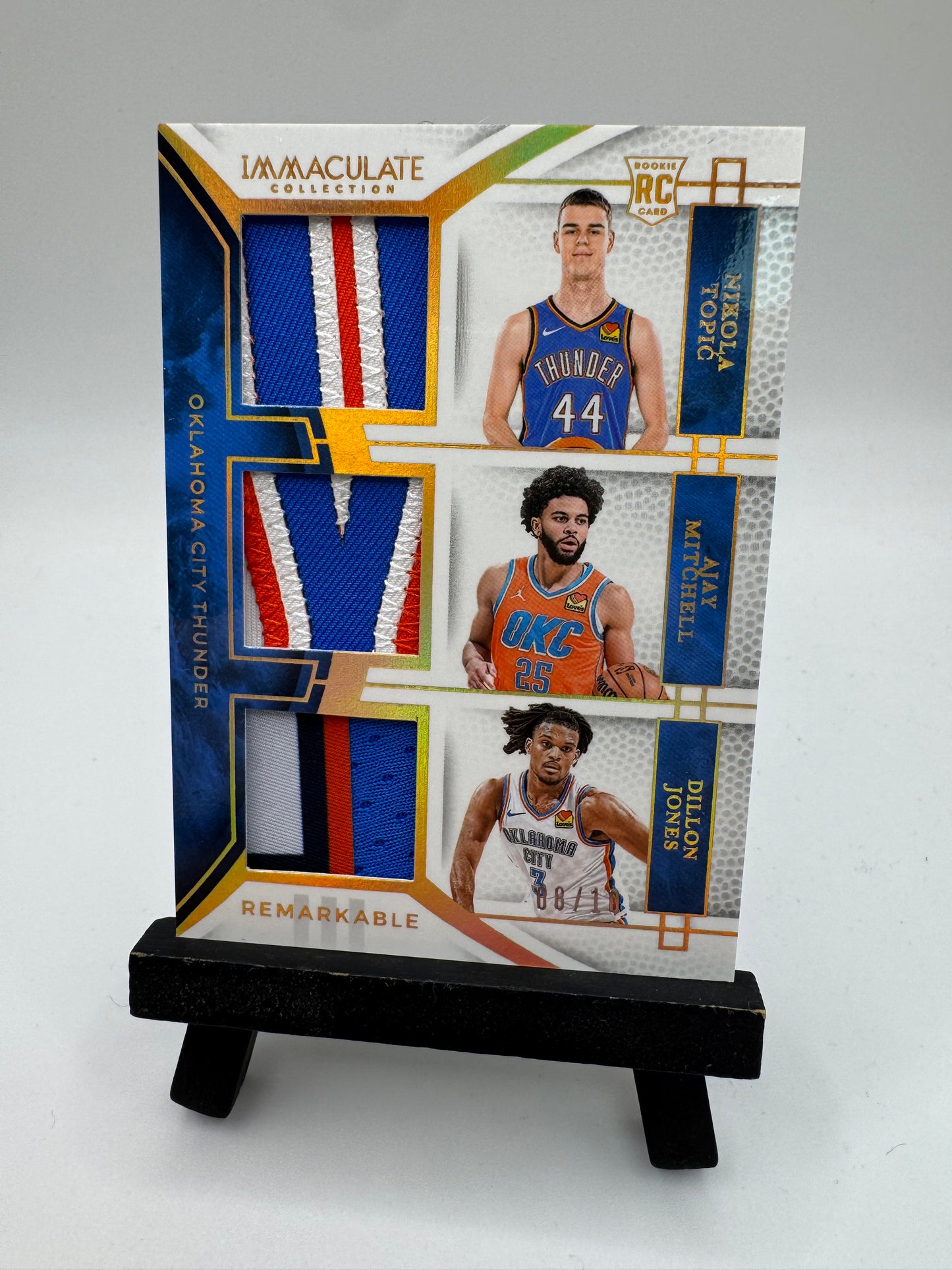 2024 Panini Immaculate Remarkable Triple Relic /10 Topic/Jones/Mitchell #RJT-OKC Oklahoma City Thunder