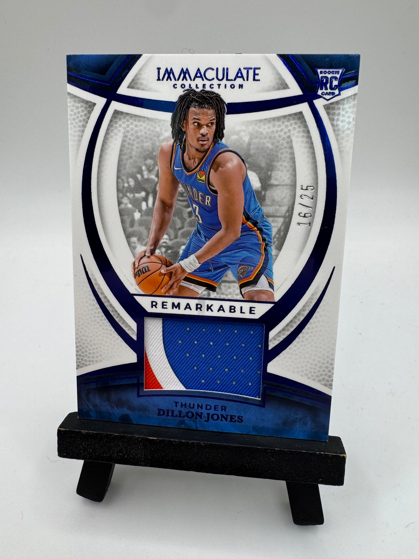 2024 Panini Immaculate Remarkable Patch Blue /25 Dillon Jones RC #RRJ-DLJ Oklahoma City Thunder