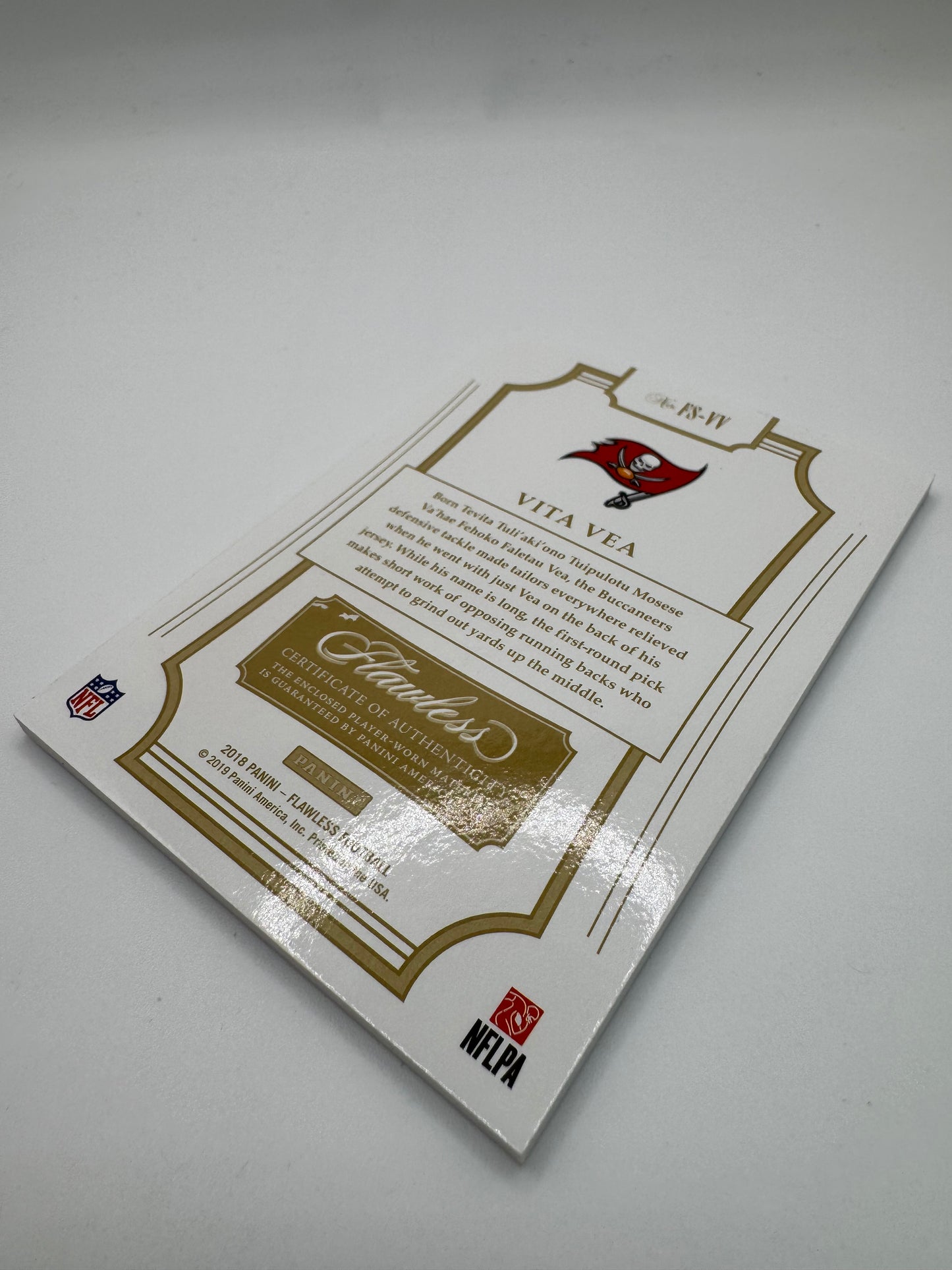 2018 Panini Flawless Symbols Swoosh Patch 1/1 Vita Vea RC #FS-VV Tampa Bay Buccaneers