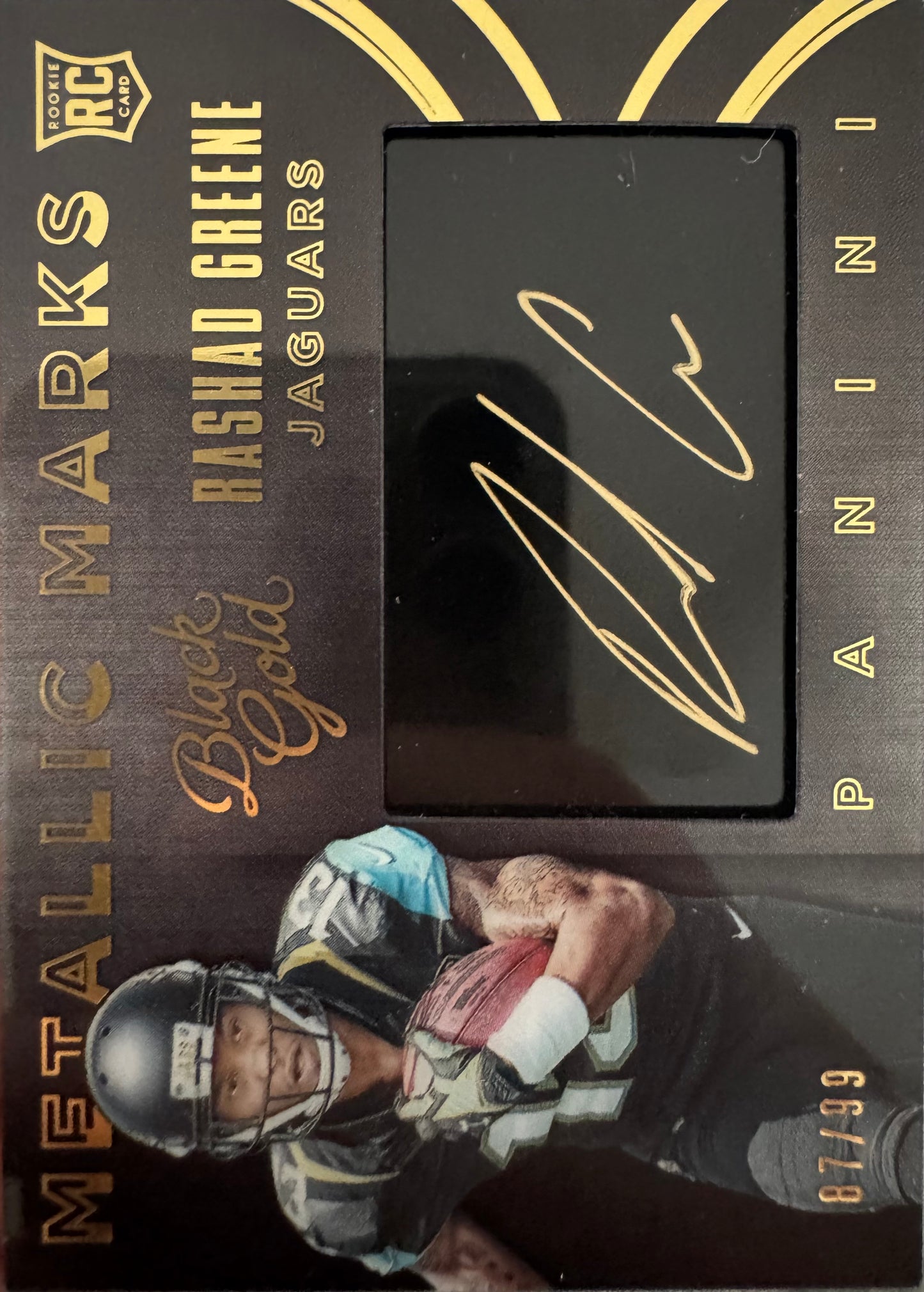 2015 Panini Black Gold Metallic Marks Auto RC /99 Rashad Greene #MM-RG Jacksonville Jaguars
