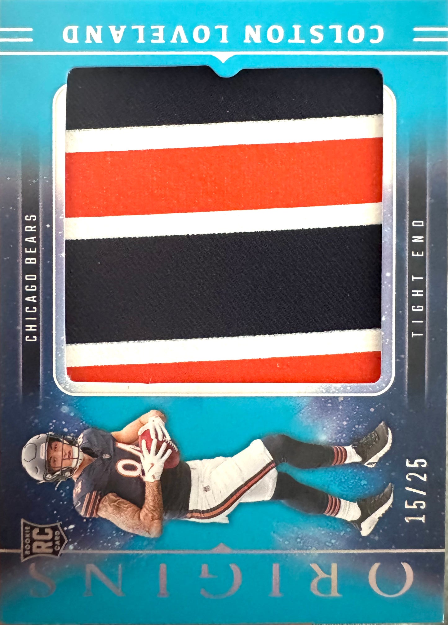 2025 Panini Origins Rookie Jumbo Patch /25 Colston Loveland RC #RJY-CLD Chicago Bears
