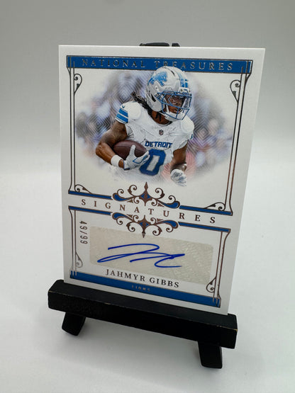 2025 Panini National Treasures Autograph /99 Jahmyr Gibbs #SIG-JGS Detroit Lions