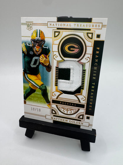 2025 Panini National Treasures Patch /10 Matthew Golden #FTR-MGN Green Bay Packers