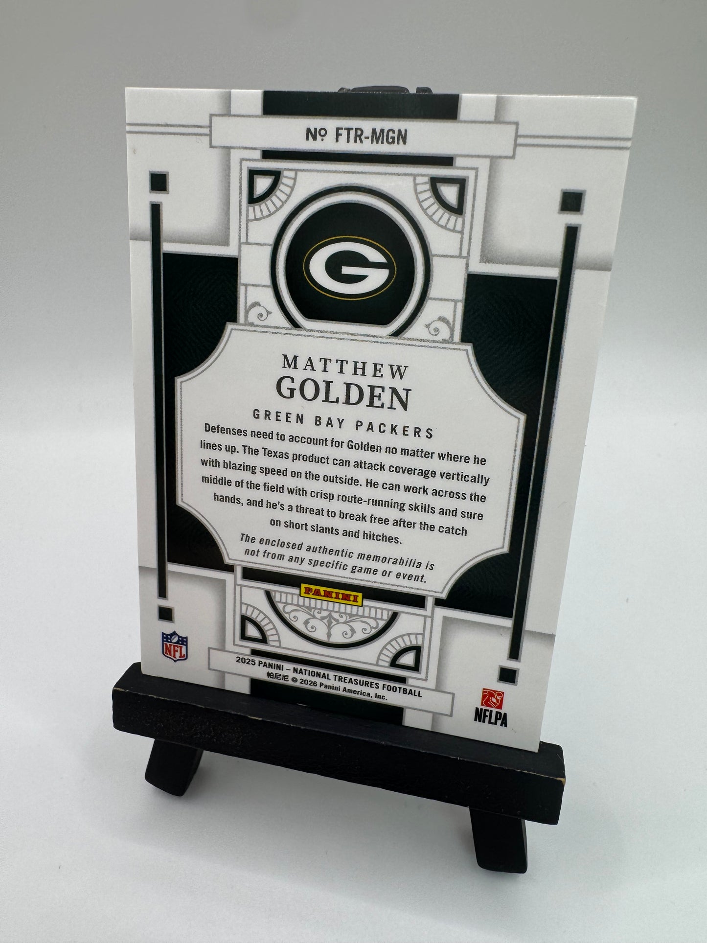 2025 Panini National Treasures Patch /10 Matthew Golden #FTR-MGN Green Bay Packers