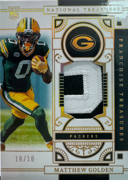 2025 Panini National Treasures Patch /10 Matthew Golden #FTR-MGN Green Bay Packers