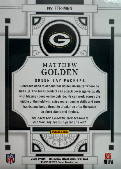 2025 Panini National Treasures Patch /10 Matthew Golden #FTR-MGN Green Bay Packers
