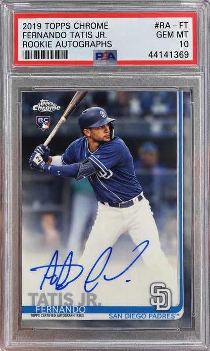 2019 Topps Chrome RC Auto PSA 10 Fernando Tatis Jr. #RA-FT San Diego Padres
