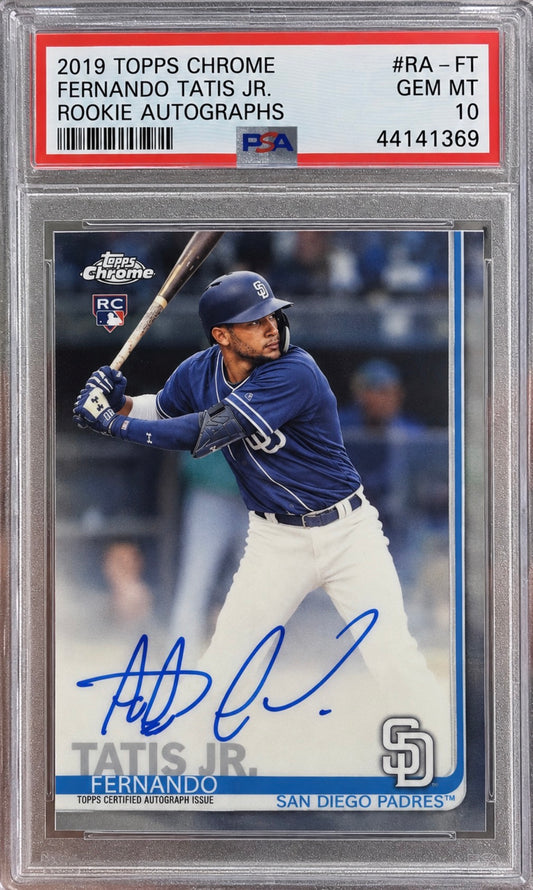 2019 Topps Chrome RC Auto PSA 10 Fernando Tatis Jr. #RA-FT San Diego Padres