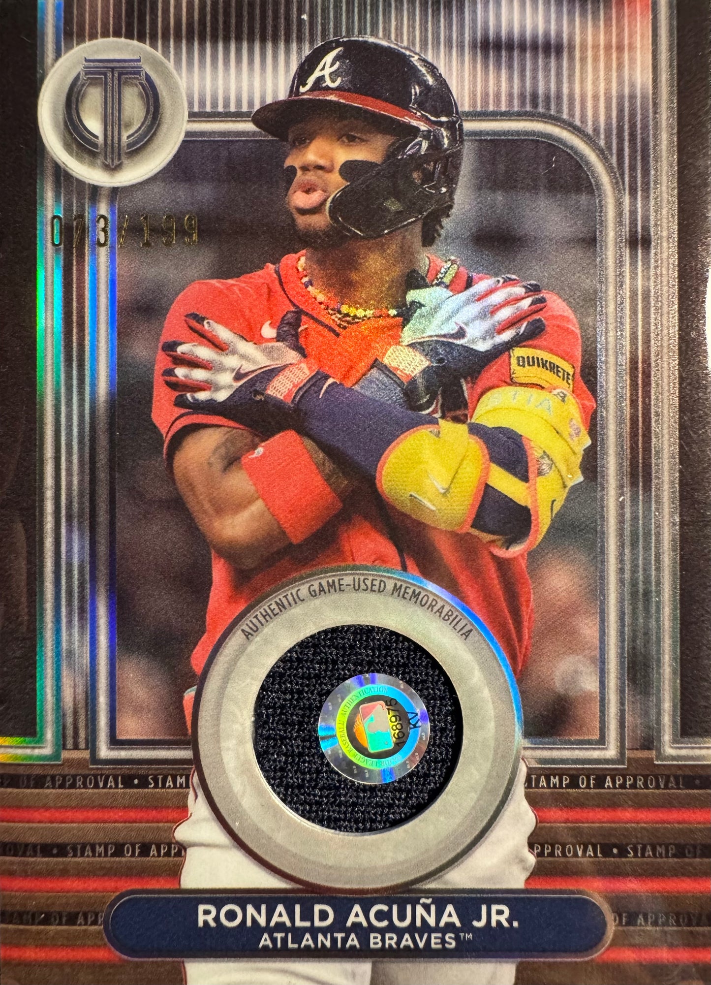 2024 Topps Tribute Relic used Ronald Acuña Jr /199 #SOA-RA Atlanta Braves