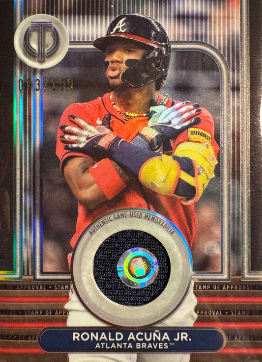 2024 Topps Tribute Relic used Ronald Acuña Jr /199 #SOA-RA Atlanta Braves