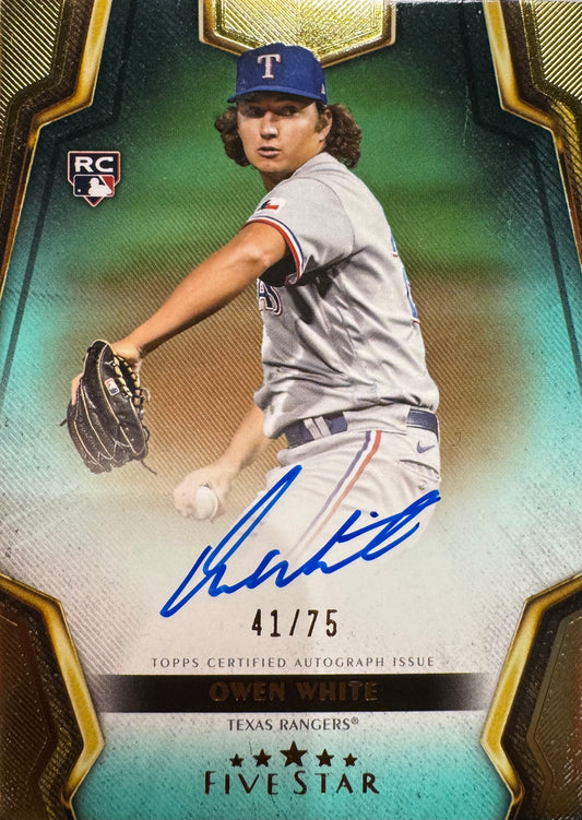 2024 Topps Five Star Owen White RC /75 #FSA-OW Texas Rangers