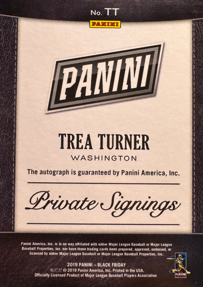 2019 Panini Black Friday Trea Turner autograph /50 #TT Washington Nationals
