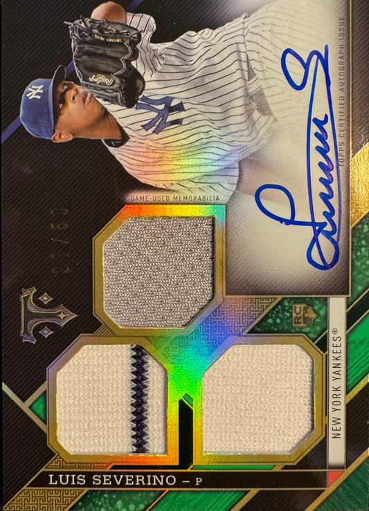 2016 Topps Triple Threads Autographed Relics Emerald Luis Severino /50 #RFP-LS New York Yankees