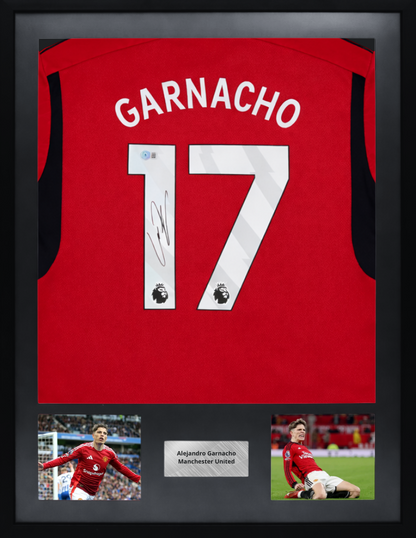 Maillot Manchester United signé par Alejandro Garnacho (Beckett)