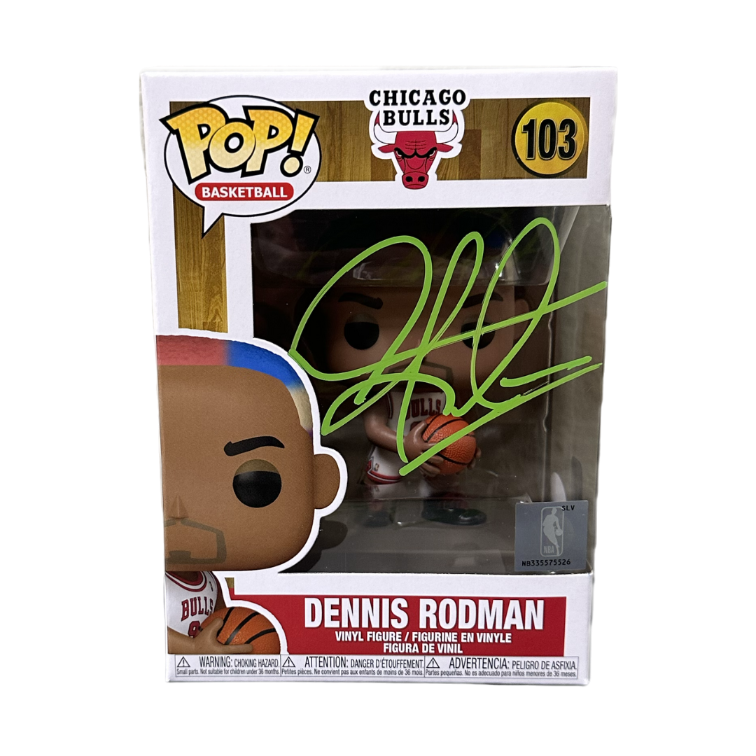 Funko Pop NBA signé par Dennis Rodman Chicago Bulls (PSA)