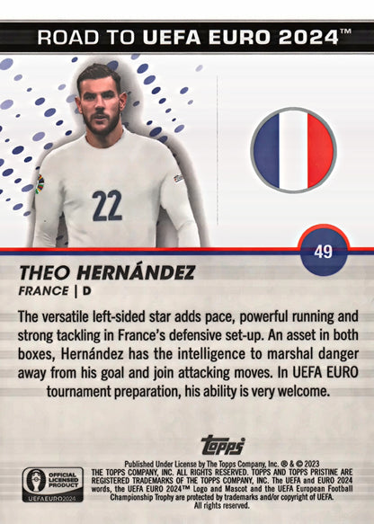 2023 Topps Pristine Road To Euro 2024 Theo Hernández #49 France