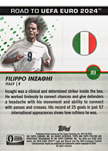 2023 Topps Pristine Road To Euro 2024 Filippo Inzaghi #89 Italy