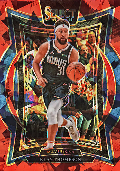 2024 Panini Select Red Cracked Ice Prizm Klay Thompson Concourse #38 Dallas Mavericks