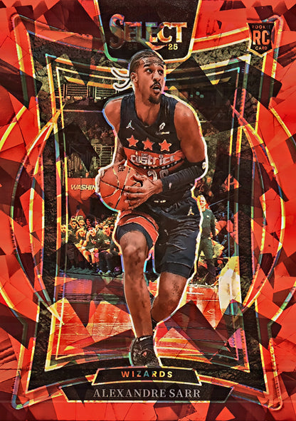 2024 Panini Select Red Cracked Ice Prizm Alexandre Sarr RC Concourse #73 Washington Wizards