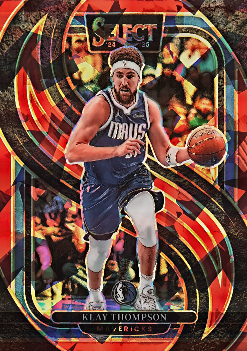 2024 Panini Select Red Cracked Ice Prizm Klay Thompson Premier #108 Dallas Mavericks