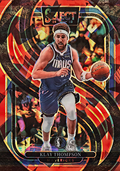 2024 Panini Select Red Cracked Ice Prizm Klay Thompson Premier #108 Dallas Mavericks