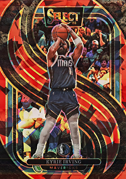 2024 Panini Select Red Cracked Ice Prizm Kyrie Irving Premier #148 Dallas Mavericks