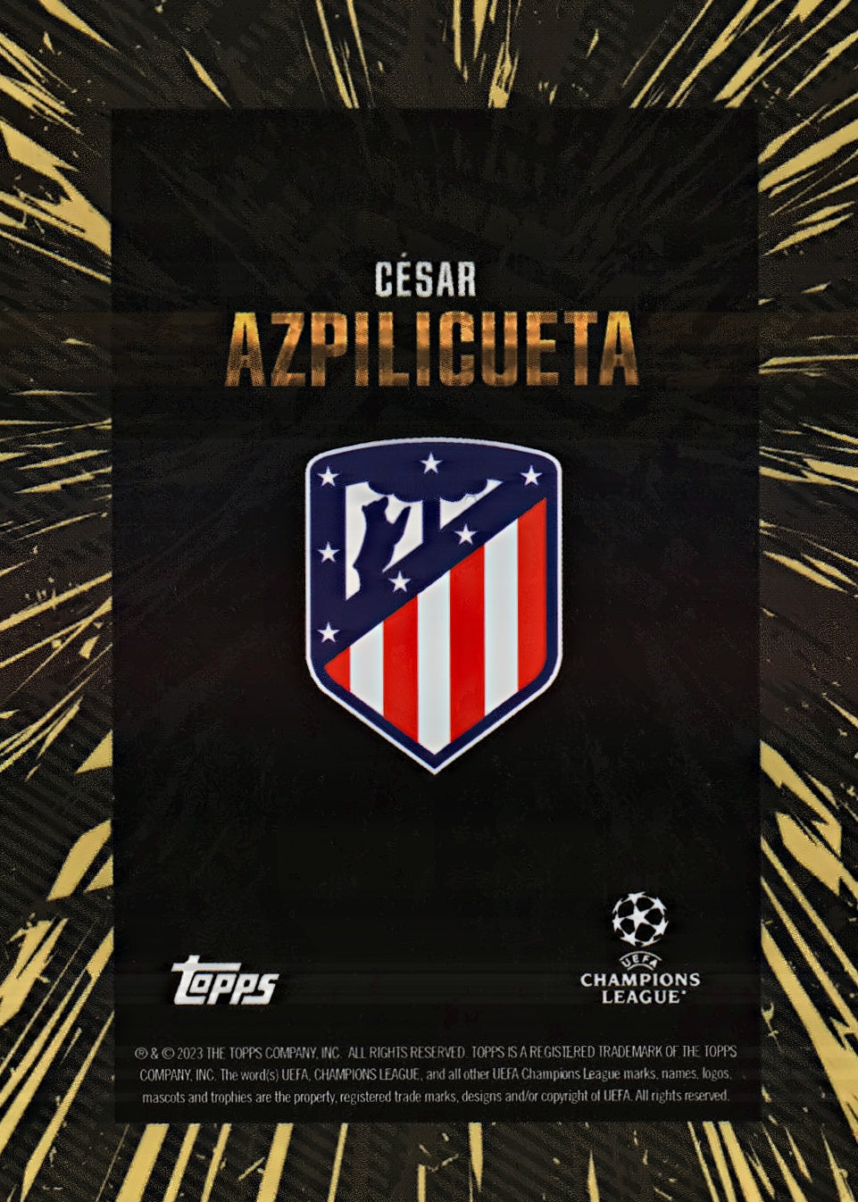 2023 Topps Gold x Whip UCC Cesar Azpilicueta Atletico Madrid