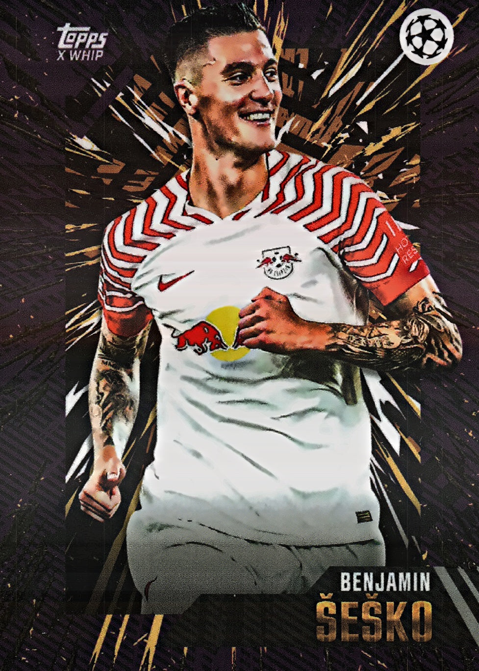 2023 Topps Gold x Whip UCC Benjamin Sesko RB Leipzig