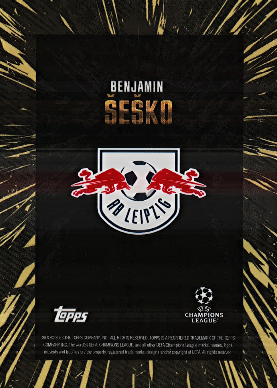 2023 Topps Gold x Whip UCC Benjamin Sesko RB Leipzig