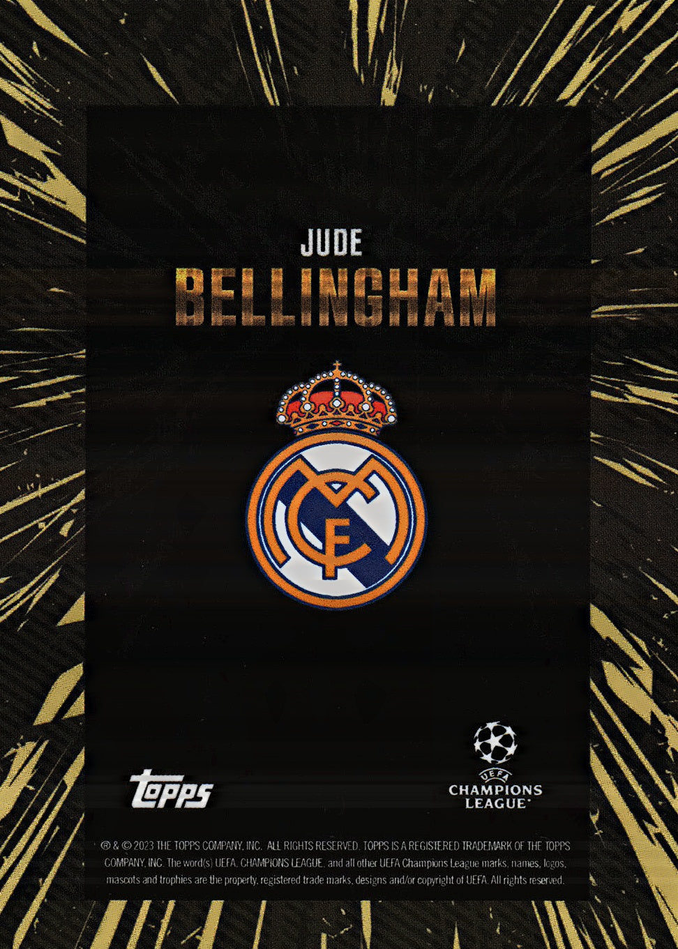 2023 Topps Gold x Whip UCC Elite Jude Bellingham Real Madrid CF