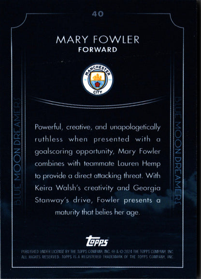2024 Topps Blue Moon Manchester City Mary Fowler Dreamers #40 Manchester City WFC