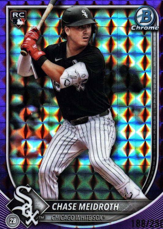 2025 Topps Bowman Chrome Purple Geometric /250 Chase Meidroth #71 Chicago White Sox