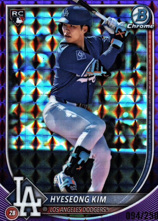 2025 Topps Bowman Chrome Purple Geometric /250 Hyeseong Kim #2 Los Angeles Dodgers