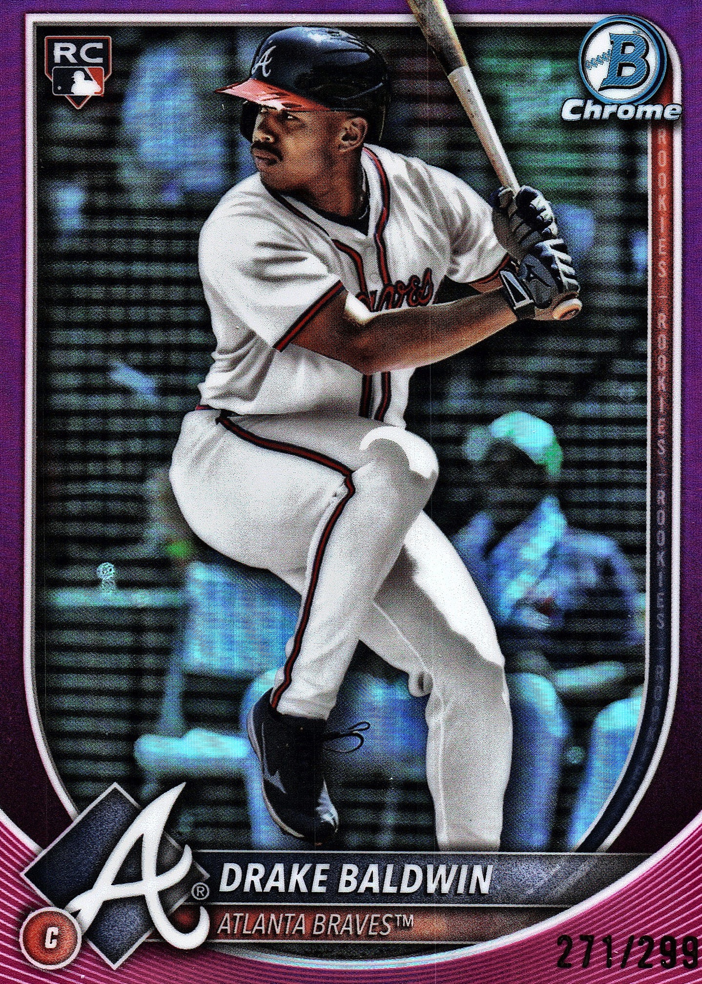 2025 Topps Bowman Chrome Fuchsia /299 Drake Baldwin #75 Atlanta Braves